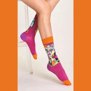 Cool Pink Woman Figure Socks | Casual | Cotton